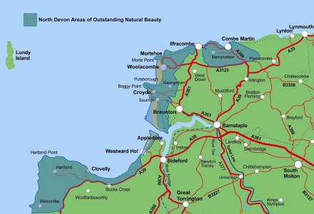 Devon AONB Map 